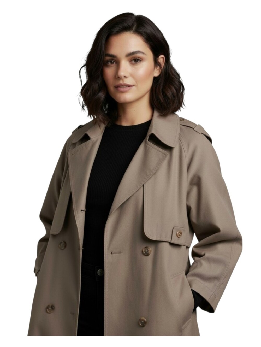 Vintage 1990s Light Brown Trench Coat – Women’s 16 Wool-Lined Classic Academia
